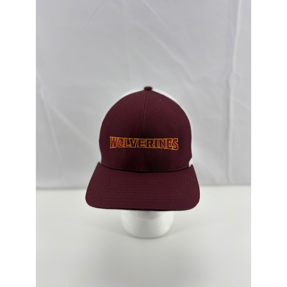 Pacific Headwear 104C Pro Model Wolverines Trucker Hat Maroon White Snapback Cap